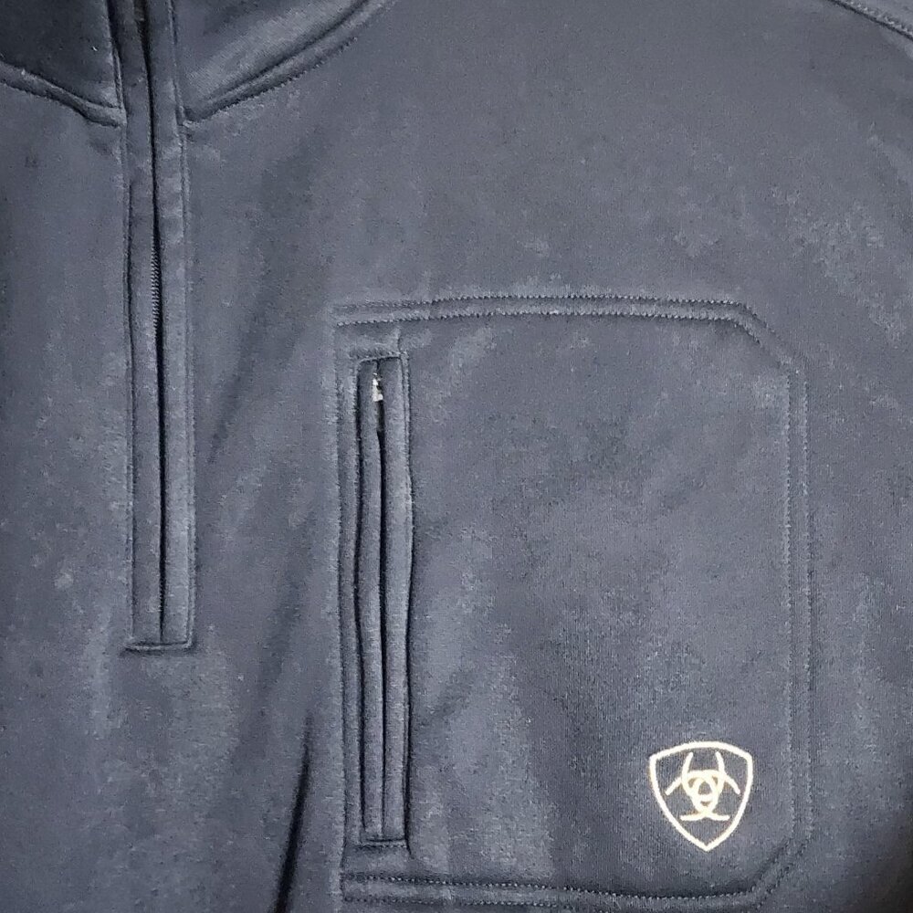 AriatTEK Cold Series Pullover Mens Large Blue Quarter Zip Sweatshirt Fleece - Picture 3 of 11